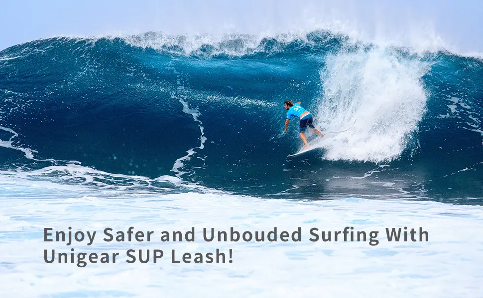 Unigear Premium SUP Leash 10 Coiled Stand Up Paddle Board Surfboard Leash Stay on Board with Waterproof Phone CaseWallet Sky Blue - enjoy safer unigear