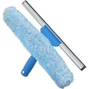 Unger Professional 14 Window Cleaning Tool: 2-in-1 Microfiber Scrubber and Squeegee 14-inch Scrubber Cleaning Tool - 2-in-1 Tool