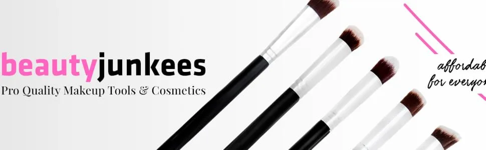 Under Eye Concealer Brush - Beauty Junkees Mini Flat Top Kabuki with Synthetic Bristles for Concealing Blending Setting Buffing with Powder Liquid Cream Cosmetics Vegan Makeup Brushes - Beauty Junkees Pro Quality Makeup Tools & Cosmetics