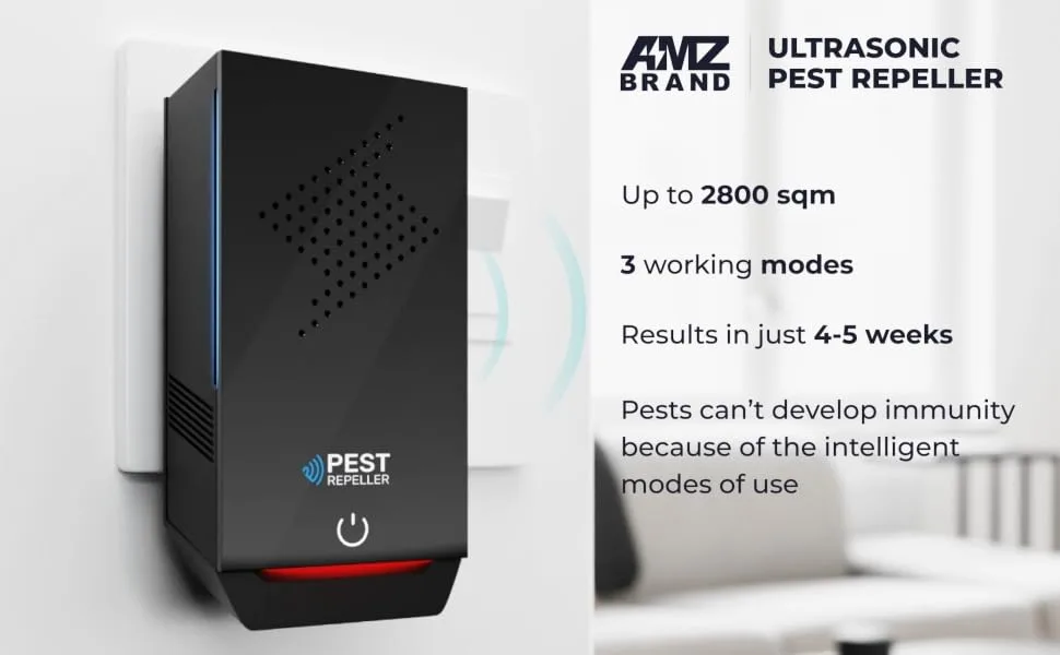 Ultrasonic Pest Repeller 2 Pack - Powerful Rodent Repellent - 3 Working Modes - Wide Frequency Range Pest Control Device - Ideal for Mice Rats Mosquitoes Cockroach Moths Ants - mice repellent