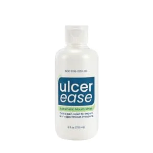 UlcerEase Anesthetic Mouth Rinse Bottle Updated Packaging 6 Fl Oz - Ulcer Ease Anesthetic Mouth Rinse 6 Fl Oz