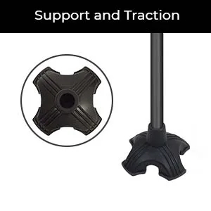 Tulimed Quad Self Standing Walking Cane Tip - Quadruple Pod Walking Stick Replacement Stand Alone Base - Mobility Aid for Stability Safety Comfort and Convenience - Tulimed Quad Self Standing Walking Cane Tip - Quadruple Pod Walking Stick