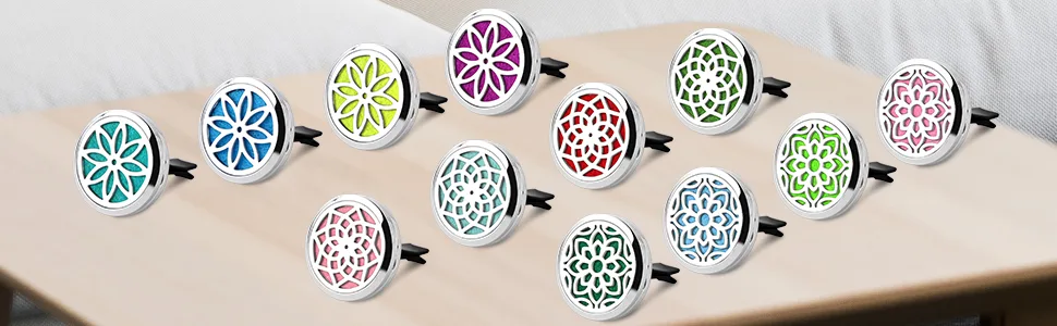ttstar Car Diffuser Vent Clip - 30mm Aromatherapy Essential Oil Car Diffuser Vent Clips (3 Lotus Vent Clips Metal) - Essential oil car diffuser vent clip