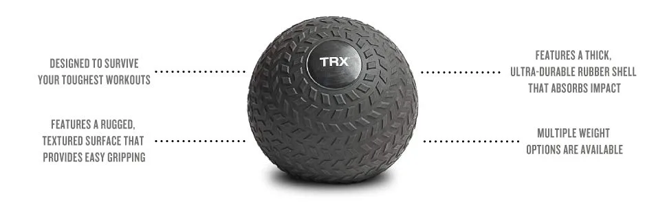 TRX Training Slam Ball Easy- Grip Tread  Durable Rubber Shell 10 Pounds - TRX Training - TRX Slam Ball