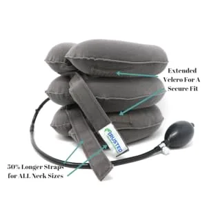 Trusted Cervical Neck Traction Device - One Size Fits All Necks - US Owned Registered - Relief for Chronic Neck  Shoulder Alignment Pain - Inflatable Neck Stretcher Collar for Home Relief - Cervical Neck Traction