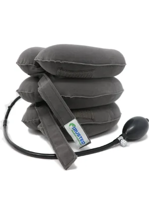 Trusted Cervical Neck Traction Device - One Size Fits All Necks - US Owned Registered - Relief for Chronic Neck  Shoulder Alignment Pain - Inflatable Neck Stretcher Collar for Home Relief - cervical neck traction device