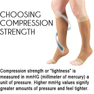 Truform Sheer Compression Stockings 15-20 mmHg Womens Knee High Length Open Toe 20 Denier Nude Large Large (1 Pair) Nude - open toe compression stockings sheer fashion