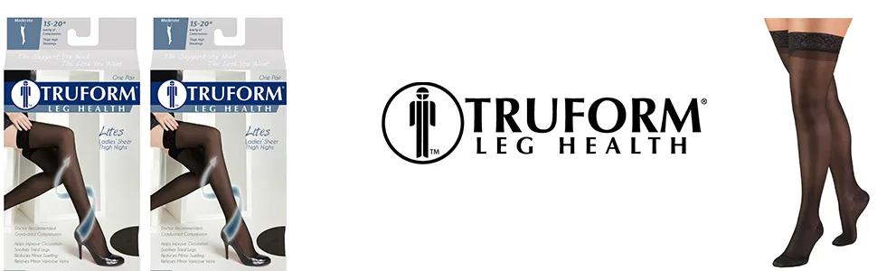 Truform Compression 15-20 mmHg Sheer Thigh High Stocking Nude X-Large 2 Count (1774ND-XL 2PK) X-Large (2 Pair) Nude - product information 3