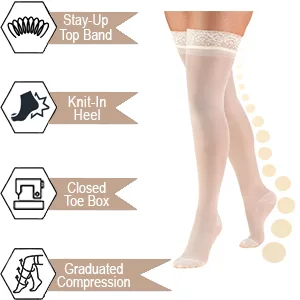 Truform Compression 15-20 mmHg Sheer Thigh High Stocking Nude X-Large 2 Count (1774ND-XL 2PK) X-Large (2 Pair) Nude - product information 4