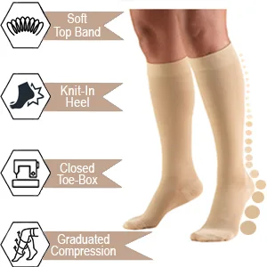 Truform 30-40 mmHg Compression Stockings for Men and Women Knee High Length Closed Toe Black Medium Medium (1 Pair) Black - product information 4