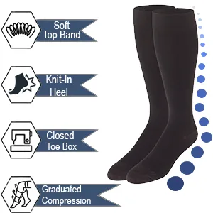Truform 20-30 mmHg Compression Stockings for Men and Women Knee High Length Closed Toe Medium (1 Pair) Beige - product information 4