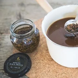 TruffleHunter - Minced Black Truffle - Preserved Truffles in Extra Virgin Olive Oil - 80g 2.82 Fl Oz (Pack of 1) - Minced Black Truffle