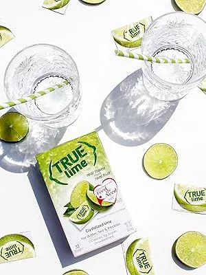 True Lime Bulk Dispenser Pack 100 Count (2.82oz) - calorie drink mix packets mixes water flavored true lime powdered flavorings enhancer flavor
