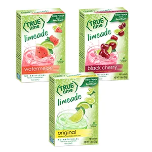 True Lime Bulk Dispenser Pack 100 Count (2.82oz) - calorie drink mix packets mixes water flavored true lime powdered flavorings enhancer flavor