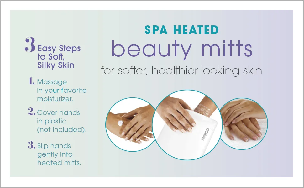 True Glow by Conair Thermal Spa Heated Beauty Hand Mitts - hand heating pad heated mittens heating pad for hands hand warmers for arthritis pain beauty mitts