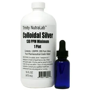 Trinity NutraLab 130PPM Colloidal Silver (1 Gallon). Certified Lab Tested 100 Pure  Natural. Nothing Added. 128 Fl Oz (Pack of 1) - trinity nutralab colloidal silver
