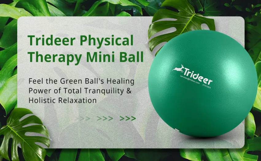 Trideer 9 Inch Pilates Ball Between Knees for Physical Therapy Mini Exercise Ball - Yoga Ball Small Workout Balls for Core Strength and Back Support Green - yoga ball