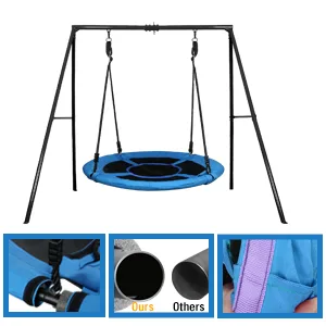 Trekassy 440lbs Swing Set with 40 Inch Saucer Tree Swing Swivel and Heavy Duty A-Frame Metal Swing Stand - 900D