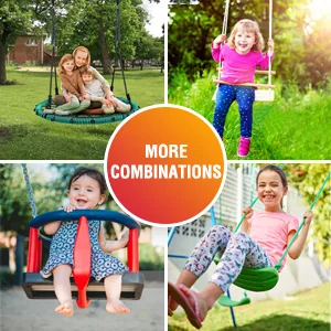 Trekassy 440lbs Swing Set with 40 Inch Saucer Tree Swing Swivel and Heavy Duty A-Frame Metal Swing Stand - more combination