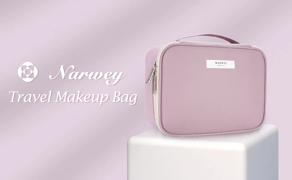 Travel Makeup Bag Large Cosmetic Bag Make up Case Organizer for Women and Girls (Greyish Blue) C Greyish Blue - product information 1