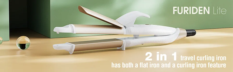 Travel Curling Iron Dual Voltage Mini Flat Iron for Hair Travel Travel Hair Straightener 2 in 1 Withe - travel curling iron