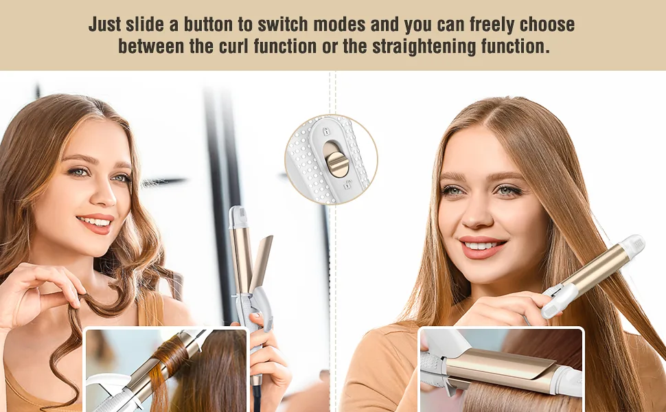 Travel Curling Iron Dual Voltage Mini Flat Iron for Hair Travel Travel Hair Straightener 2 in 1 Withe - travel curling iron