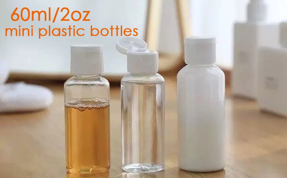 Travel Bottles TSA Approved2 oz Plastic Bottles Small Squeeze Bottles Leak Proof Silicone Travel Size Containers with Flip Cap (30 Bottles) - Plastic Empty Bottles