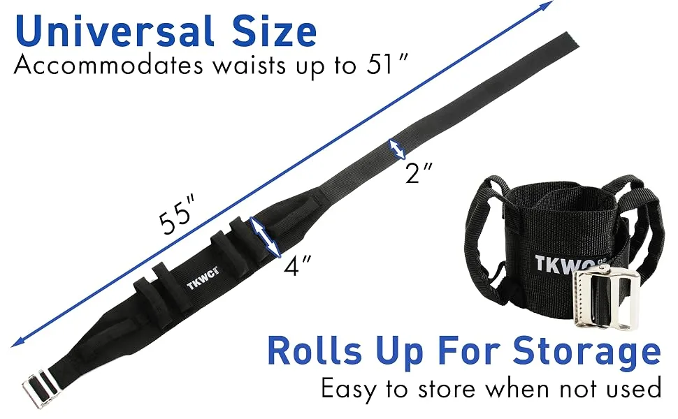 Transfer Belt with Handles by TKWC INC - 2305 - Lift Gait Belt with Quick Release Locking Buckle Safety Gate Belt 55 Strap - Universal Size