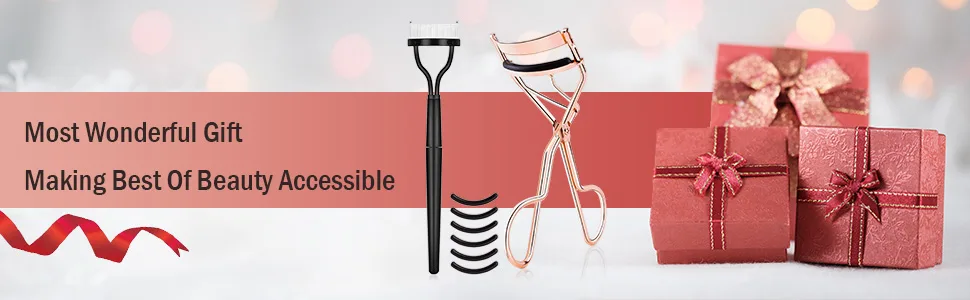 TPPICK Eyelash Curler Kit Metal Lash Curlers with Mascara Applicator Eyelashes Separator Comb  6 Replacement Refill Pads (Rose Gold) - Eyelash Curlers