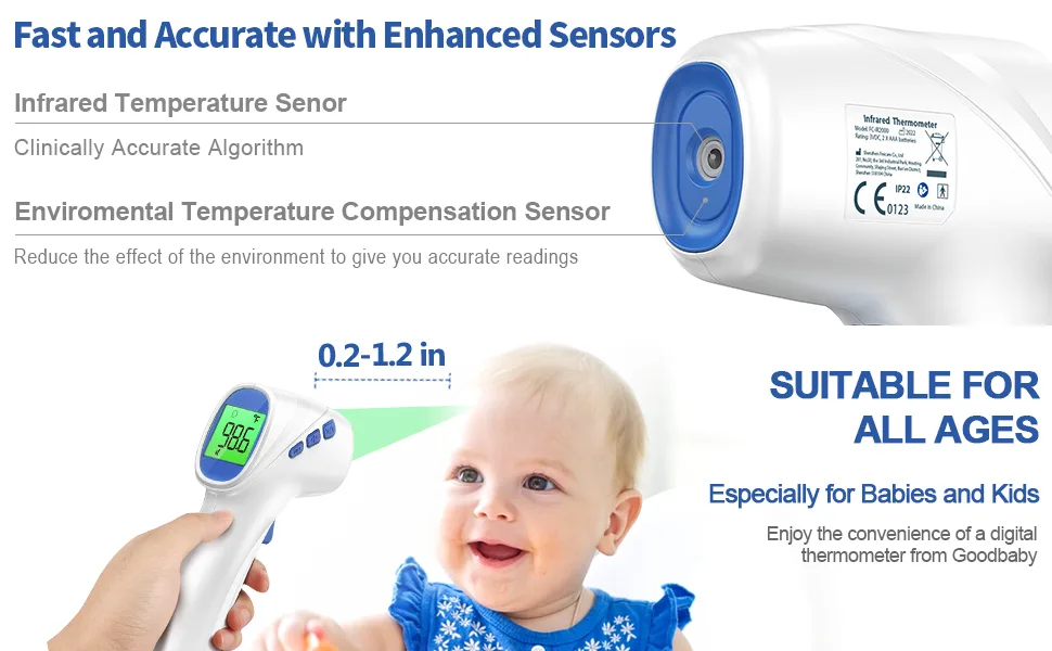 Touchless Thermometer for Adults Forehead Thermometer and Object Thermometer 2 in 1 Dual-Mode Thermometer with Fast Accurate Results white - thermometer
