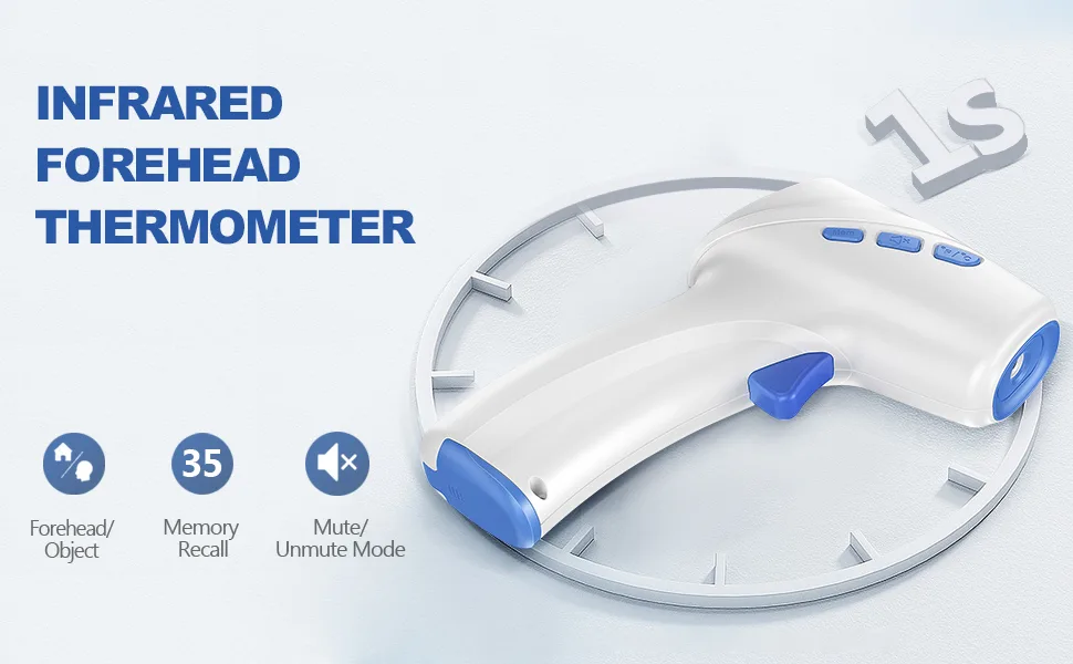 Touchless Thermometer for Adults Forehead Thermometer and Object Thermometer 2 in 1 Dual-Mode Thermometer with Fast Accurate Results white - thermometer