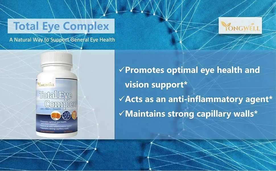 Total Eye Complex with Lutein Bilberry  Zeaxanthin - Support Eye Health  Visual Acuity (120 Capsules) - New Total Eye Complex