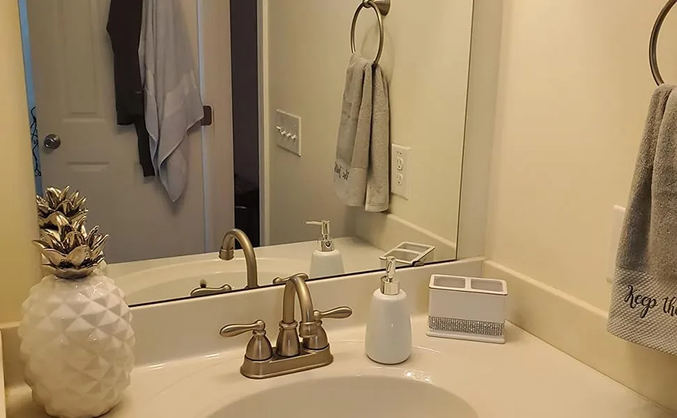TOOZFO White Hand Soap Dispenser Ceramics Bottles with Elegant Pump Top Bathroom Empty Shampoo Bottles 10oz300ml White2 - soap dispenser