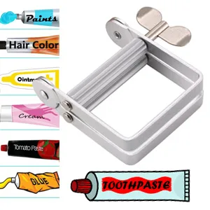 Toothpaste Squeezer Metal Toothpaste Tube Squeezer Paint Tube Wringer for Artist Hair Salon Painter Silver - tube suqeezer
