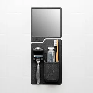 Tooletries - The Mason Razor Holder - Secure & Safe  Silicone Toiletry Organizer  Shower & Bathroom Accessory - Features Silicone-Grip Technology  Removable & Reusable - Grey - Harvey & Oliver Set