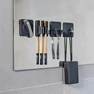 Tooletries - The Mason Razor Holder - Secure & Safe  Silicone Toiletry Organizer  Shower & Bathroom Accessory - Features Silicone-Grip Technology  Removable & Reusable - Grey - harvey toothbrush holder bathroom mirror silicone organizer