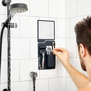 Tooletries - The Mason Razor Holder - Secure & Safe  Silicone Toiletry Organizer  Shower & Bathroom Accessory - Features Silicone-Grip Technology  Removable & Reusable - Grey - the harvey & oliver Set