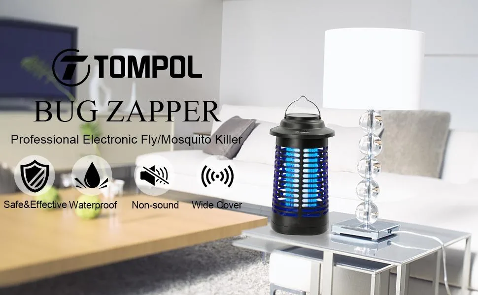TOMPOL Bug Zapper for Indoor and Outdoor 4200V Electric Mosquito Zapper High Powered Pest Control Waterproof Insect Killer for Home Kitchen Backyard Camping - mosquito zapper