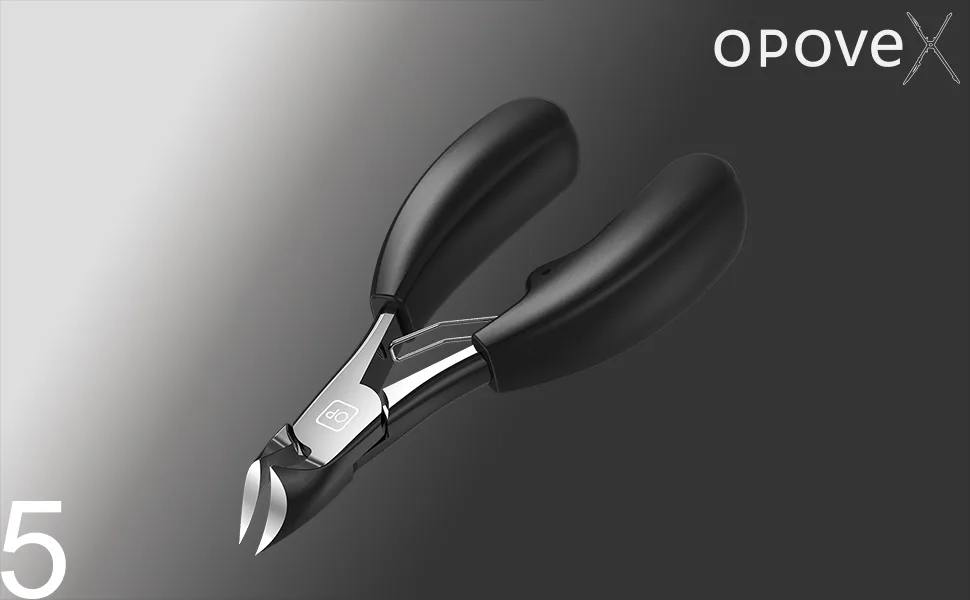 Toenail Clippers for Thick  Ingrown Toe Nails Heavy Duty Precision Nail Scissors Super Sharp Curved Blade Grooming Tool opove X5 Black - product information 1