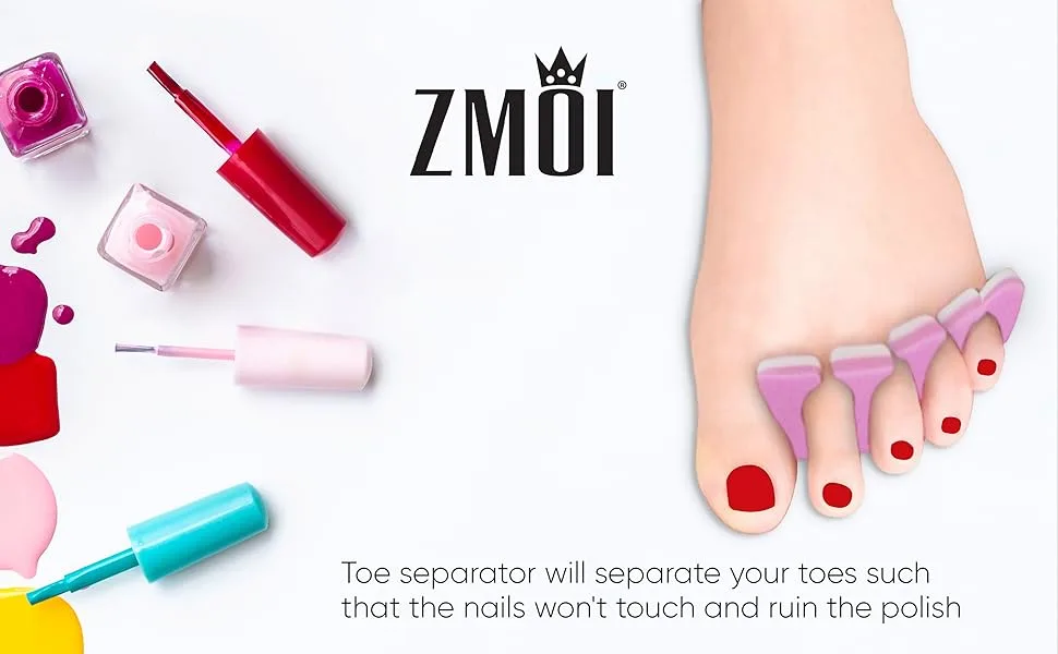 Toe Separators Set - Premium Pedicure Tool Kit 24 Pieces Super Soft  Durable Two Tone ZMOI - pedicure tools toe separators kit spacers mini nail polish bulk separator toes spreader supplies man