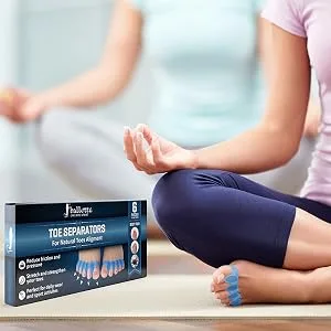 Toe Separator Toe Spacers Realign Toes and Relieve Tightness in Your Feet Toe Separators for Overlapping Toes Bunion Support Correct Toes and Provide Soft Stretching Universal Size 3 Pairs Set Blue - toe separators