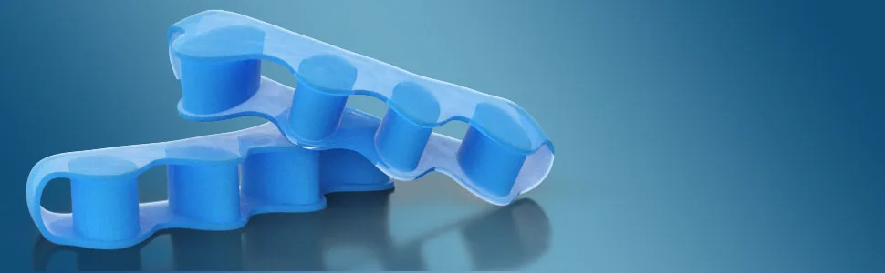 Toe Separator Toe Spacers Realign Toes and Relieve Tightness in Your Feet Toe Separators for Overlapping Toes Bunion Support Correct Toes and Provide Soft Stretching Universal Size 3 Pairs Set Blue - Toe Separators