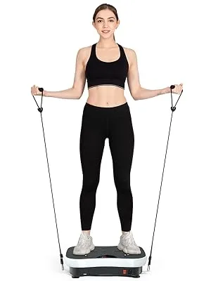 TODO Vibration Plate Exercise Machine Whole Body Vibration Machine for Relieving Muscle Tightness Remote Control3 Resistance LoopsResistance Bands black  white - mote