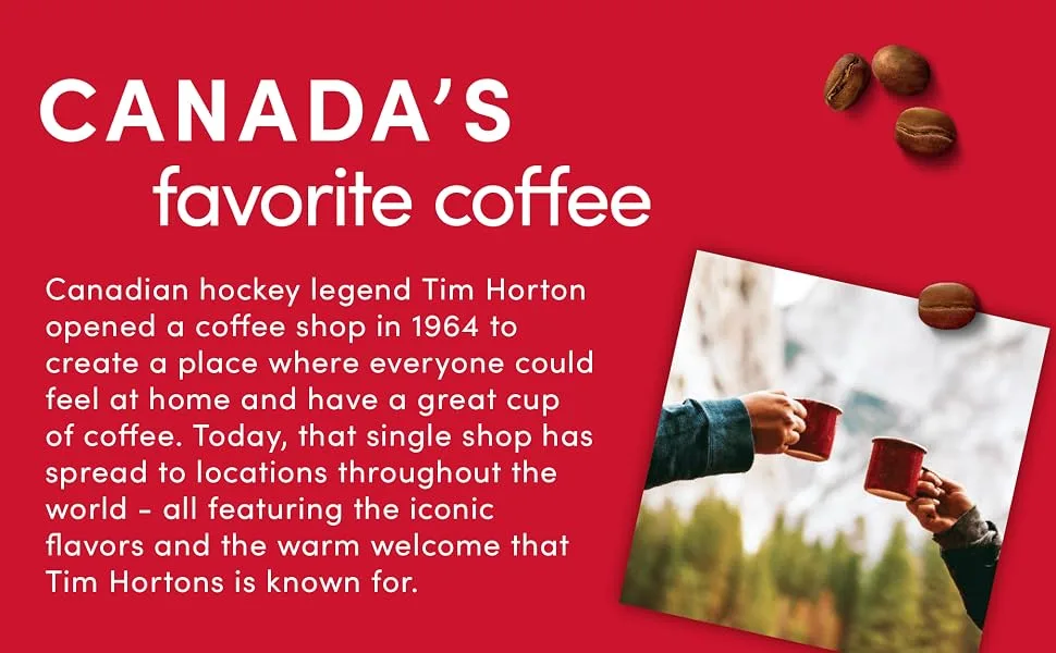 Tim Hortons Original Blend Medium Roast Coffee Single-Serve K-Cup Pods Compatible with Keurig Brewers 96ct K-Cups Red Original 96 Count (Pack of 1) - Canads Coffee