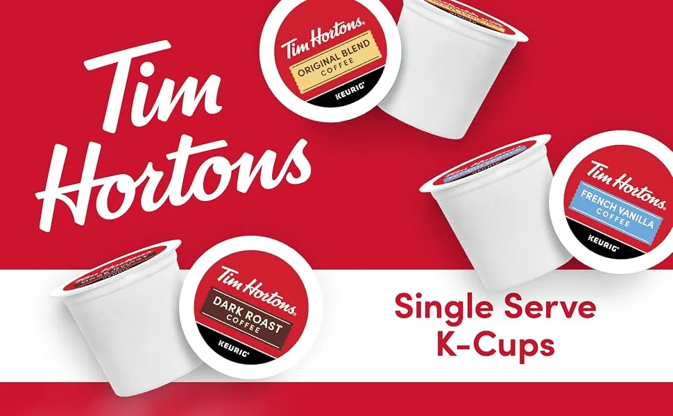 Tim Hortons Original Blend Medium Roast Coffee Single-Serve K-Cup Pods Compatible with Keurig Brewers 96ct K-Cups Red Original 96 Count (Pack of 1) - single serving k-cups