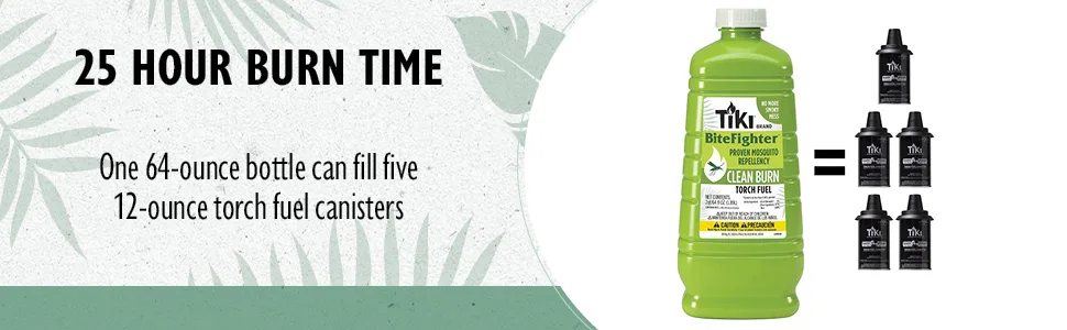TIKI Brand Clean Burn BiteFighter Mosquito Repellent Torch Fuel 64 Fl Ounces 64 Torch Fuel - B07PZY8KLC_4