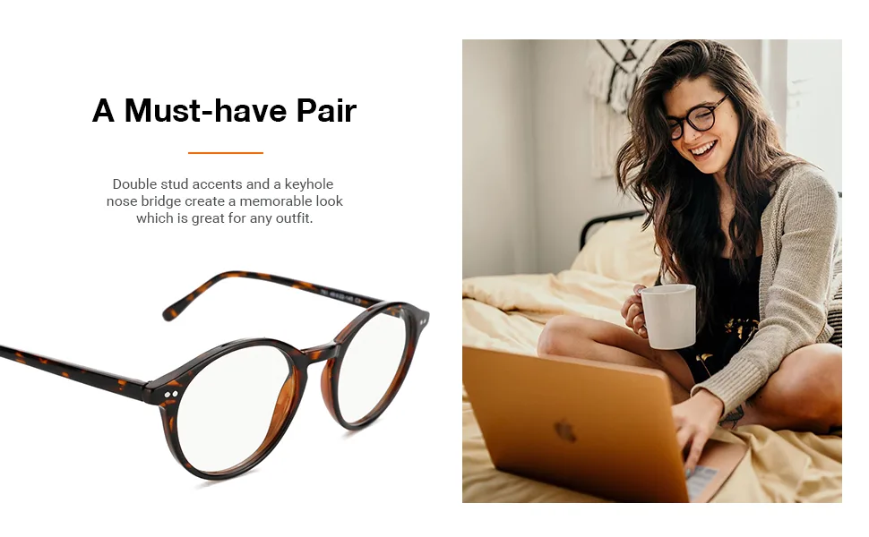 TIJN Blue Light Blocking Glasses Men Women Vintage Thick Round Rim Frame Eyeglasses 06.marble Tortoise - TIJN