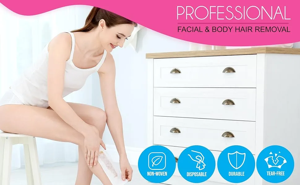 Tifara Beauty Non Woven Body and Facial Wax Strips Multi Size Pack 200 200 Piece Assortment - Header 1.1