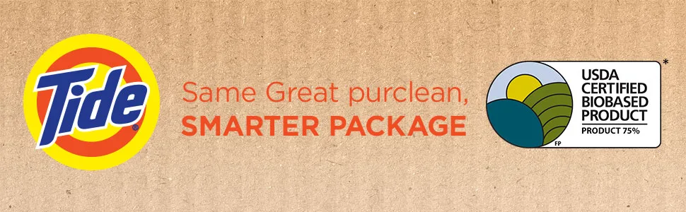 Tide Purclean Plant-Based EPA Safer Choice Natural Laundry Detergent Liquid Soap Eco-Box Ultra Concentrated High Efficiency (HE) 72 Loads - Tide Eco-Box purclean is the same great purclean, smarter package. USDA certified biobased product