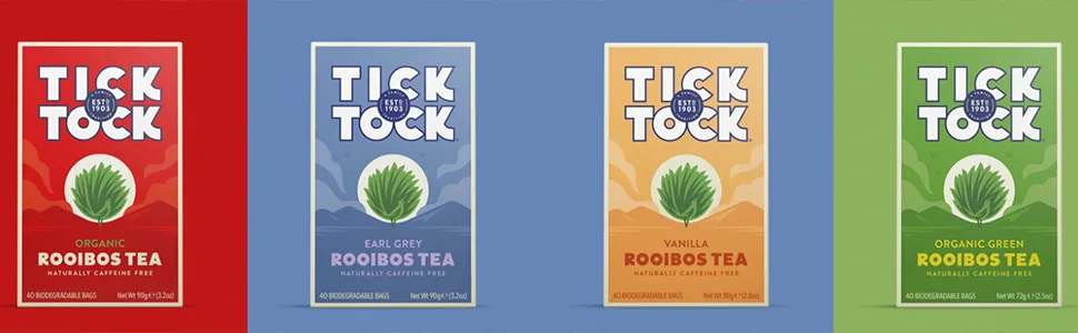 TICK TOCK TEAS Bags Earl Grey Rooibos Tea 40 Count - Packaging May Vary - product information 1